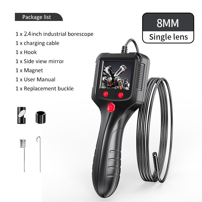 1080P Industrial Endoscope Camera 2.4"/ 2.8 " IPS Inspection Camera 100 Meter Cable Pipe Sewer Borescope With 6 LED For Car
