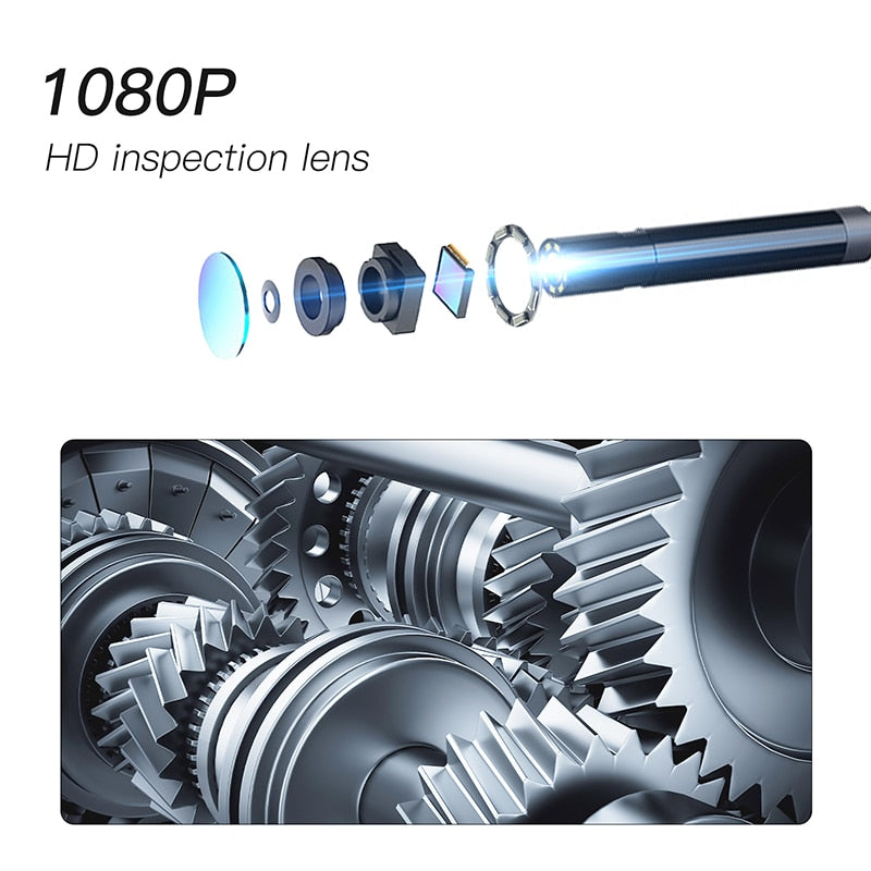 1080P Industrial Endoscope Camera 2.4"/ 2.8 " IPS Inspection Camera 100 Meter Cable Pipe Sewer Borescope With 6 LED For Car