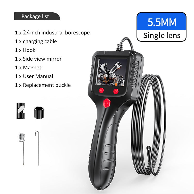 1080P Industrial Endoscope Camera 2.4"/ 2.8 " IPS Inspection Camera 100 Meter Cable Pipe Sewer Borescope With 6 LED For Car