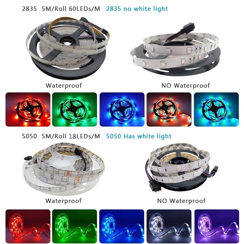 Waterproof Flexible Ribbon luces led light strip + IR WiFi Controller