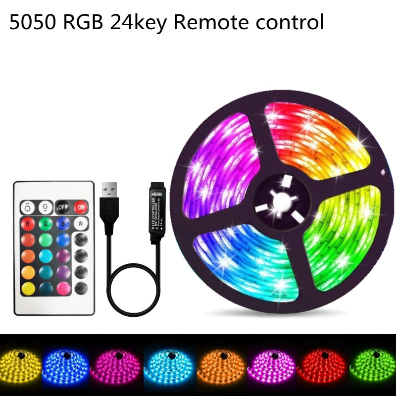LED Strip Light RGBIC WS2812B SMD 5050 Bluetooth Remote Rainbow Chasing Effect Flexible Diode Tape 20M TV BackLight Room Decor
