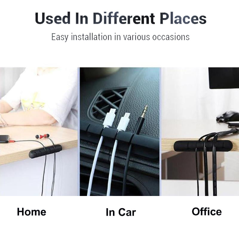 7 Holes Cable Organizer Cable Protector Winder Desktop Cord Tidy Management Clips Mouse Keyboard Earphone Wire Organize Holder