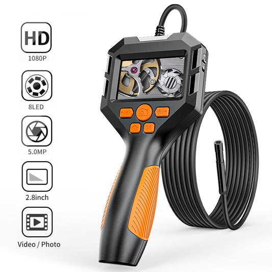 1080P Industrial Endoscope Camera 2.4"/ 2.8 " IPS Inspection Camera 100 Meter Cable Pipe Sewer Borescope With 6 LED For Car